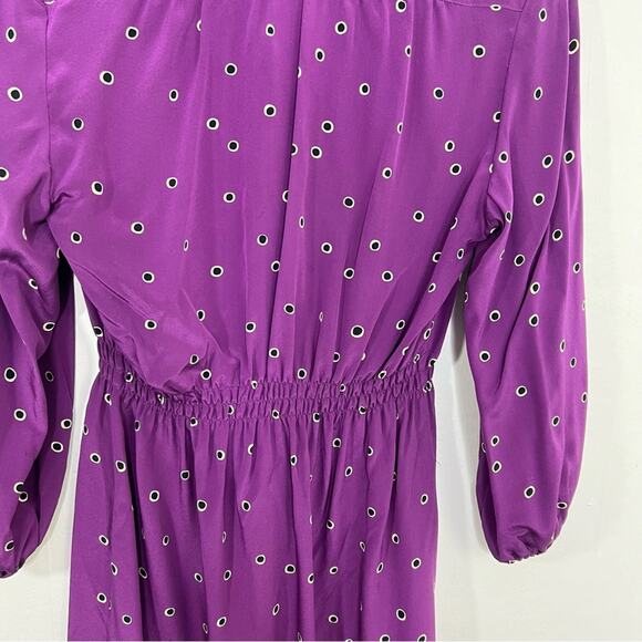 TUCKER NYC Purple Black Dot Tunic Dress Size Large - Picture 9 of 13